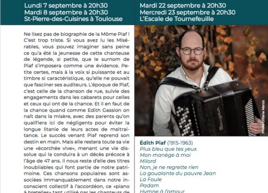 Inoubliable Piaf programme